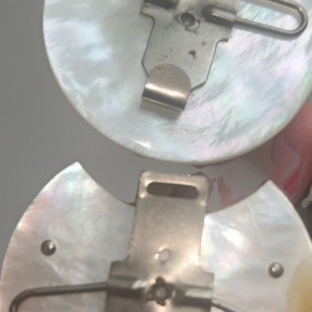 Mother Of Pearl And Moon Sliver Women’s Belt Buckle Two Piece - Picture 4 of 6
